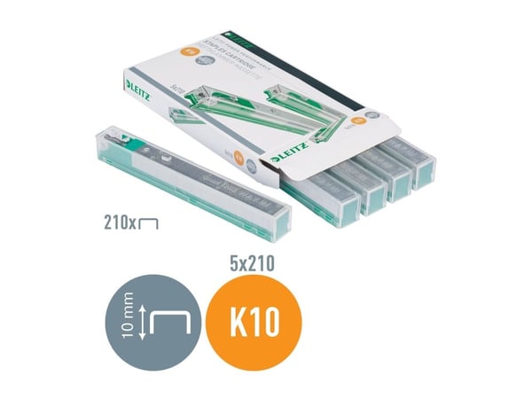 Staples leitz k10, grønn, til 5551, eske á 5 x 210 stk.