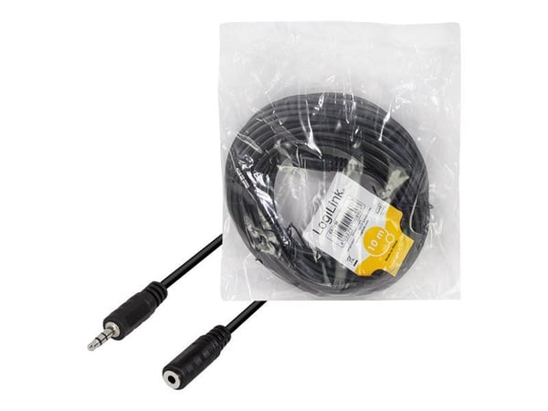 LogiLink - Lydforlengelseskabel - mini-phone stereo 3.5 mm hunn til mini-phone stereo 3.5 mm hann - 10 m - svart
