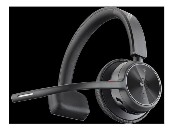 HP Poly Voyager 4310-M - Voyager 4300 UC series - hodesett - on-ear - Bluetooth - trådløs, kablet - USB-C - svart - Certified for Microsoft Teams