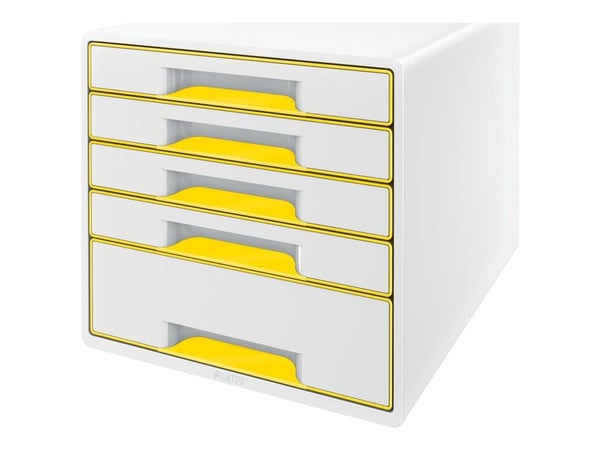 Desk Cube Leitz WOW 5-laatikkoa valkoinen/keltainen