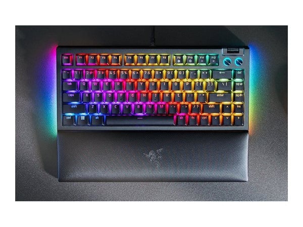 Razer BlackWidow V4 - Tastatur - 75% - bakgrunnsbelyst - USB-C - USA - tastsvitsj: Razer Mechanical - svart