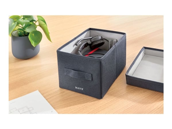 Leitz Fabric Storage - Lagerboks - small - fløyelsgrå (en pakke 2)