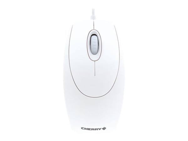 CHERRY WheelMouse - Mus - høyre- og venstrehåndet - optisk - 3 knapper - kablet - PS/2, USB - hvit/grå
