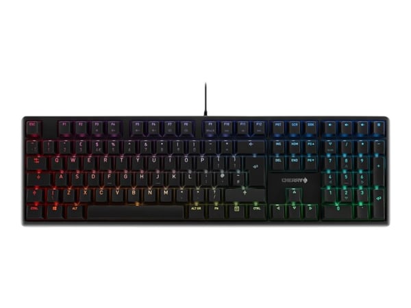 CHERRY G80-3000N RGB - Tastatur - bakgrunnsbelyst - USB - Fransk - tastsvitsj: CHERRY MX Silent Red - svart