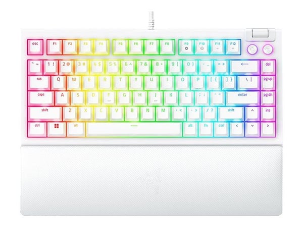 Razer BlackWidow V4 - Tastatur - 75% - bakgrunnsbelyst - USB-C - USA - tastsvitsj: Razer Mechanical - hvit