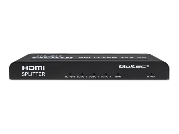 Qoltec - Video/lyd-splitter - active, high stability - 4 x HDMI - stasjonær - DC