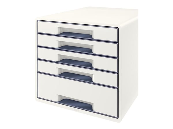 Leitz WOW vetolaatikosto 5-ltk, 5 laatikko(a), Muovi, Valkoinen, 1 kpl, 270 mm, 287 mm
