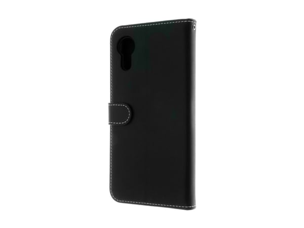 Insmat Exclusive - Lommebok for mobiltelefon - ekte skinn, kartong+papir, polyuretan, termoplast-polyuretan (TPU) - svart - for Samsung Galaxy XCover7
