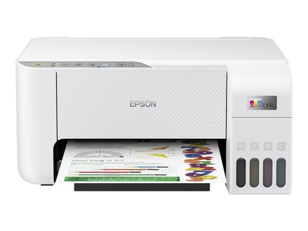 Epson EcoTank L3276 - Multifunksjonsskriver - farge - ink-jet - ITS - A4/Legal (medie) - opp til 10 spm (trykking) - 100 ark - USB, Wi-Fi - hvit
