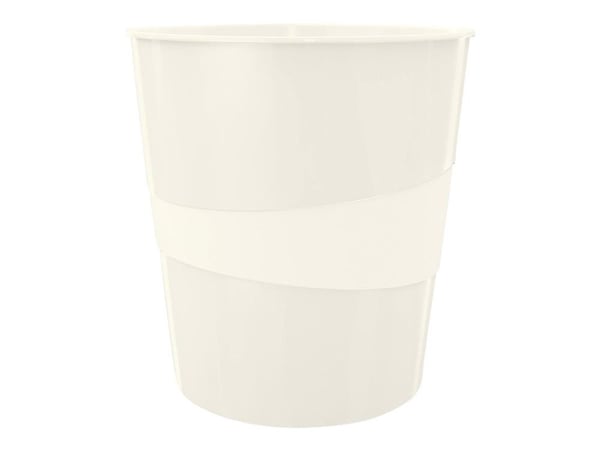 Leitz WOW - Jätekori - 15 L - kahva - polypropeeni (PP), polystyreeni - helmiäisvalkoinen