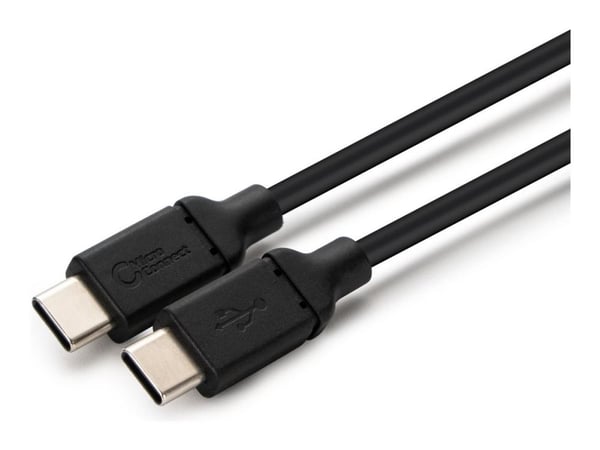 MicroConnect - USB-kabel - 24 pin USB-C (hann) til 24 pin USB-C (hann) - 20 V - 3 A - 1 m - svart