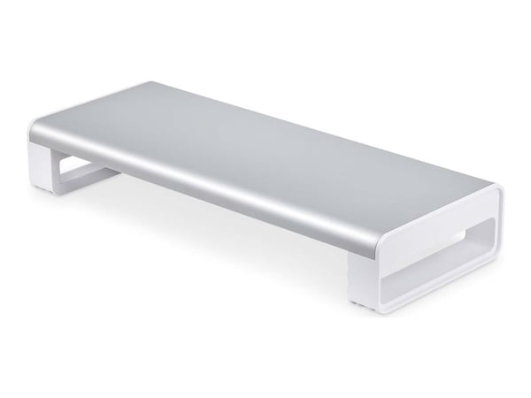 StarTech Ergonomic Monitor Riser Stand, 33lb Max, Fixed height 3.5in - Skjermstativ - skrivebord - hvitt og sølv - TAA-samsvar