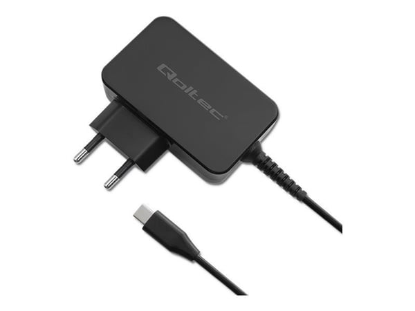 Qoltec Power Pro - Strømadapter - GAN, 5-20V, 2.25A - 45 watt - 3 A - PD (USB-C) - svart