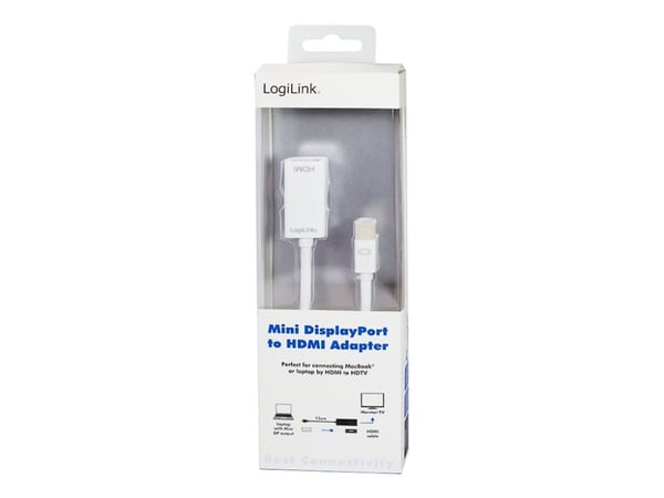 LogiLink - Video adapter - Mini DisplayPort hann til HDMI hunn - 10 cm - hvit