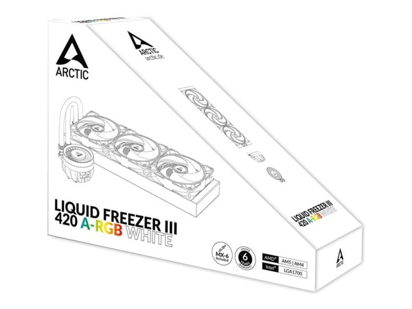ARCTIC Liquid Freezer III 420 A-RGB - Væskekjølesystem for prosessor - Radiatorstørrelse: 420 mm - (for: LGA1700, AM5, AM4) - 140 mm - hvit