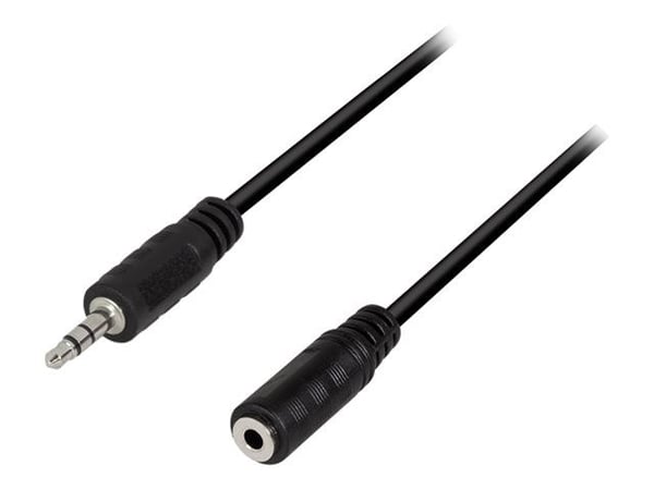 LogiLink - Lydforlengelseskabel - mini-phone stereo 3.5 mm hunn til mini-phone stereo 3.5 mm hann - 5 m - svart