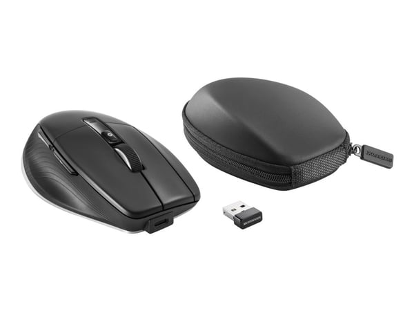 3Dconnexion CadMouse Pro Wireless Left - Mus - ergonomisk - venstrehendt - 7 knapper - trådløs - Bluetooth, 2.4 GHz, USB-C - USB trådløs mottaker