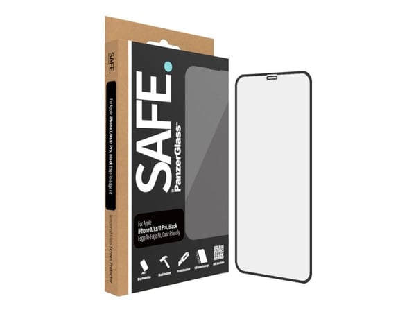SAFE. by PanzerGlass™ | Case-Friendly - Skærmbeskytter for mobiltelefon - Edge-to-Edge passform - rammefarve sort | Apple iPhone 11 Pro/X/XS