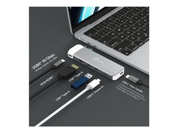 j5create JCD394 - Dokkingstasjon - for bærbar - USB-C - HDMI, DP - 100 watt