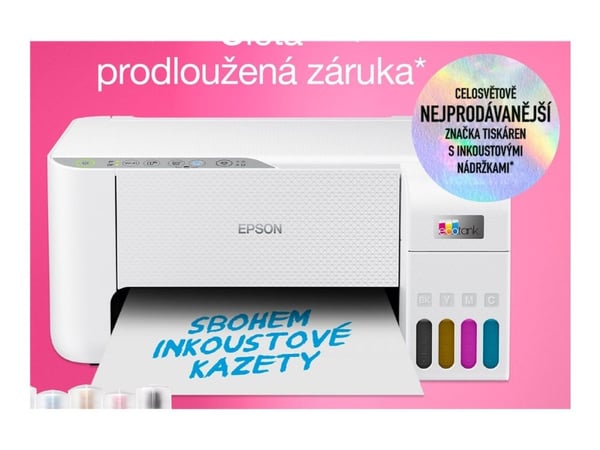 Epson EcoTank L3276 - Multifunksjonsskriver - farge - ink-jet - ITS - A4/Legal (medie) - opp til 10 spm (trykking) - 100 ark - USB, Wi-Fi - hvit
