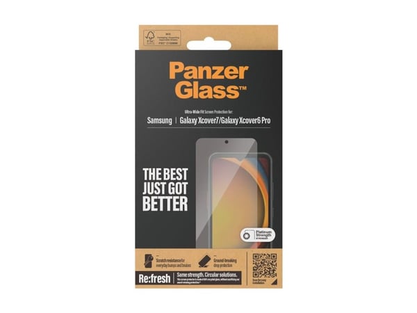 PanzerGlass - Skjermbeskyttelse for mobiltelefon - ultrabred passform - glass - for Samsung Galaxy Xcover 6 Pro, XCover7