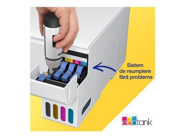 Epson EcoTank L3276 - Multifunksjonsskriver - farge - ink-jet - ITS - A4/Legal (medie) - opp til 10 spm (trykking) - 100 ark - USB, Wi-Fi - hvit