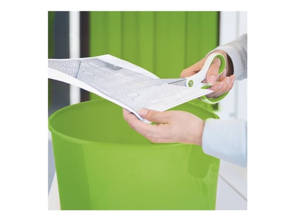 Esselte-Leitz LEITZ jätepaperisäiliö WOW, muovia, 15 litraa, vihreä pyöreä, kiiltävä, integroitu kantokahva, sileä sisus - 1 kpl (5278-10-54)