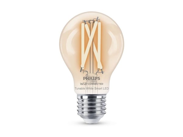 Philips Smart - LED-filamentlyspære - form: A60 - klar finish - E27 - 7 W (ekvivalent 60 W) - klasse E - avstembar hvit - 2700-6500 K