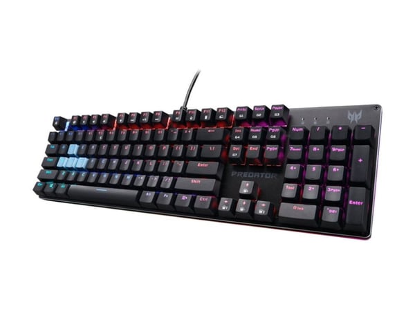 Acer Predator Aethon 303 - Tastatur - gaming - bakgrunnsbelyst - USB - tastsvitsj: Kailh Blue - svart - løsvekt