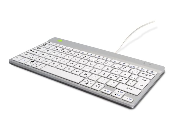 R-Go Compact Break - Tastatur - with integrated break indicator - USB-C - QWERTY - Nordisk - hvit R-Go Compact Break - Tastatur - with integrated break indicator - USB-C - QWERTY - Nordisk - hvit