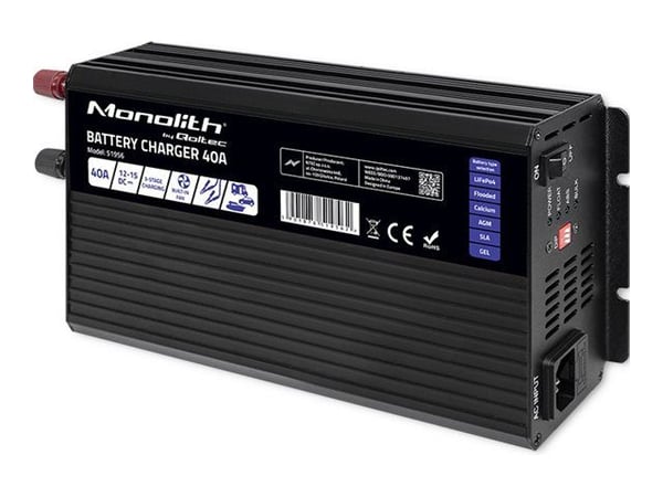 Qoltec Älykäs ammattimainen monoliittinen akkulaturi LiFePO4 AGM GEL SLA akuille | 40A | 12V