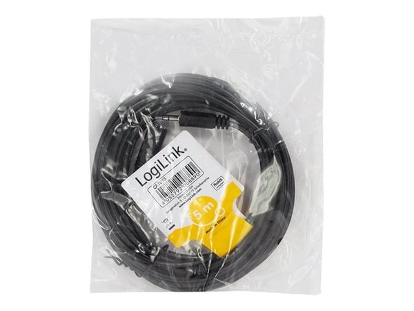 LogiLink - Lydforlengelseskabel - mini-phone stereo 3.5 mm hunn til mini-phone stereo 3.5 mm hann - 5 m - svart