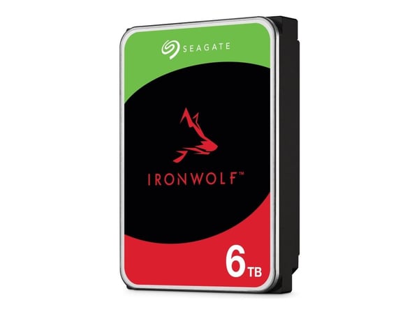 Seagate IronWolf ST6000VN006 - Hårddisk - 6 TB - inbyggd - 3.5" - SATA 6Gb/s - buffert: 256 MB - med 3 års Seagate Rescue Data Recovery