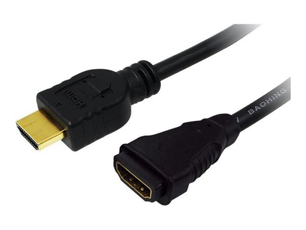 LogiLink High Speed with Ethernet - HDMI-forlengelseskabel med Ethernet - HDMI hann til HDMI hunn - 3 m