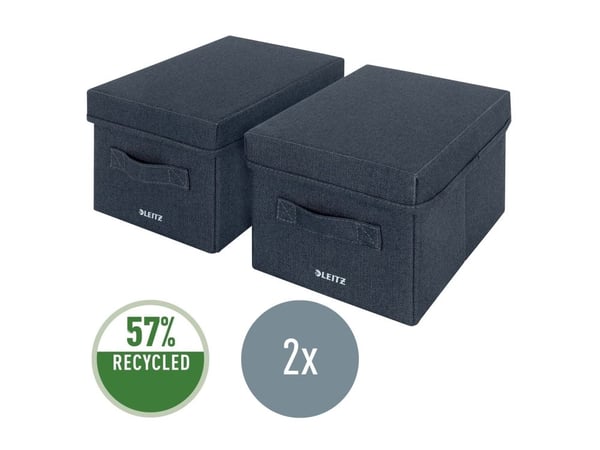 Leitz Fabric Storage - Lagerboks - small - fløyelsgrå (en pakke 2)