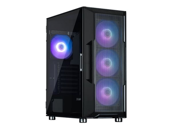 Zalman i3 NEO ARGB - Mid tower - ATX - genomskinlig sidopanel (härdat glas) - ingen strömförsörjning - svart - USB/ljud