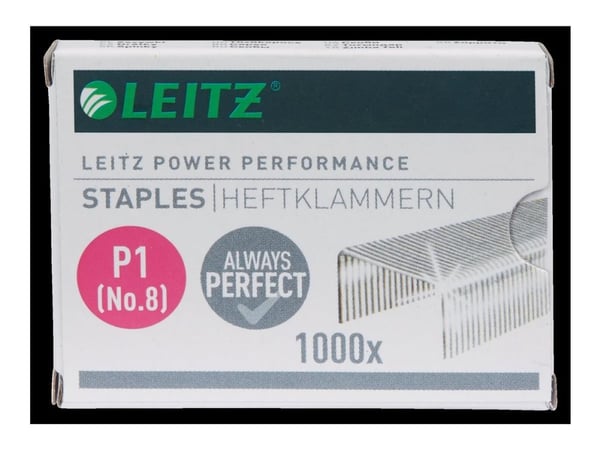 Leitz Power Performance P1 - Stifter - No. 8, 6/4 - 4 mm - galvanisert stål - pakke av 1000 - for P/N: 55470004, 55470033, 55470094