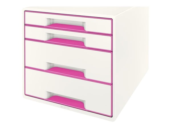 Leitz WOW CUBE - Skuffskap - 4 skuffer - for A4 (210 x 297 mm) - metallisk rosa