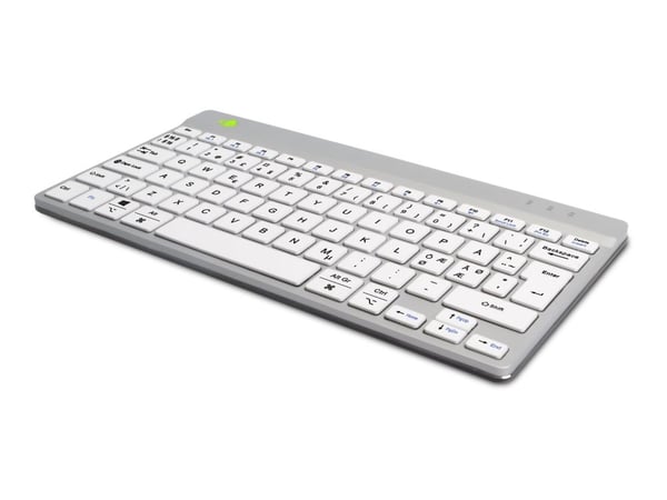 R-Go Compact Break - Tastatur - with integrated break indicator - trådløs - Bluetooth 5.0 - QWERTY - Nordisk - hvit