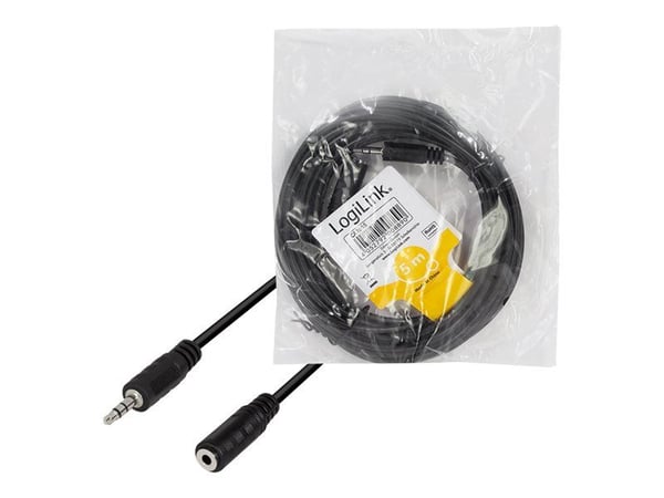 LogiLink - Lydforlengelseskabel - mini-phone stereo 3.5 mm hunn til mini-phone stereo 3.5 mm hann - 5 m - svart