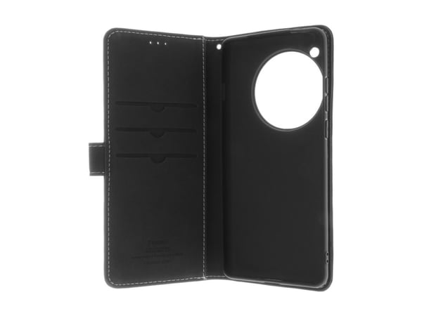 Insmat Exclusive - Lommebok for mobiltelefon - ekte skinn, kartong+papir, termoplast-polyuretan (TPU), bomullssting - for OnePlus 12