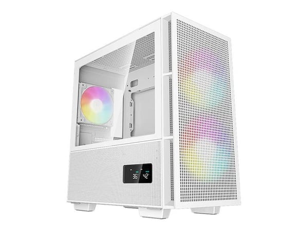 DeepCool CH360 DIGITAL WH - mATX - sidepanel med vindu (herdet glass) - ingen strømforsyning (ATX / PS/2) - hvit - USB/lyd