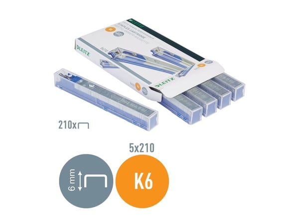 Hæfteklammer Leitz K6 blå t/5551 (æske a 5x210 stk.)