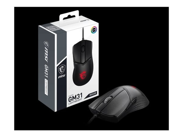 MSI Clutch GM31 - Mus - ergonomisk - optisk - 6 knapper - kablet - USB 2.0