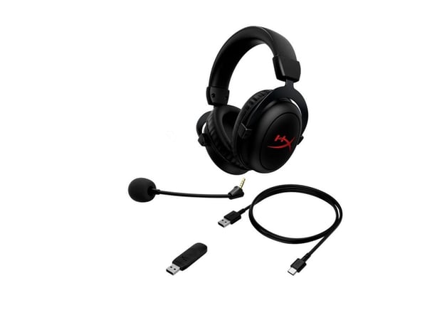HyperX Cloud II - Hodesett - full størrelse - 2,4 GHz - trådløs - USB, 3,5 mm jakk - svart