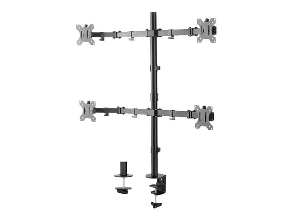 Neomounts FPMA-D550D4 - Monteringssett (kausemontering, skrivebordsklemmemontering, stang, 4 VESA-adaptere, 4 armer) - full bevegelse - for 4 LCD/p...