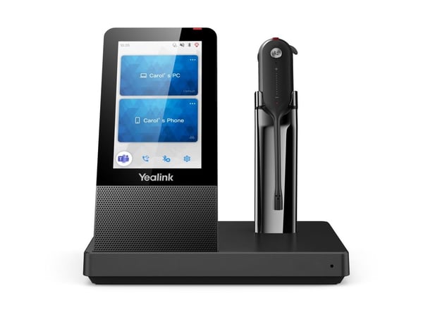 Yealink WH67 - Hodesett - i øret - konvertibel - DECT / Bluetooth - trådløs - Optimert for UC