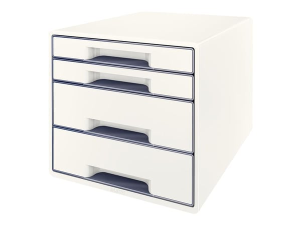 Leitz WOW vetolaatikosto 4-ltk, 4 laatikko(a), Muovi, Valkoinen, 1 kpl, 287 mm, 270 mm