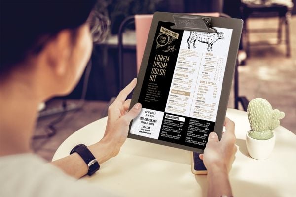 Menukortholder Clipboard A4 L33.5xB23cm Brun,1 stk