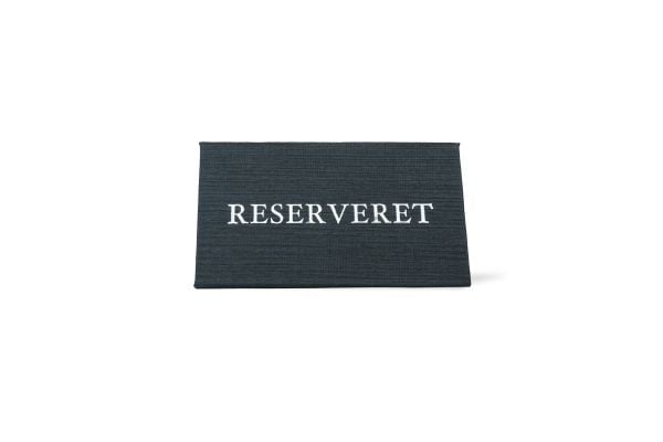 Moderni RESERVERET (DK) pöytäkyltti, hiili
